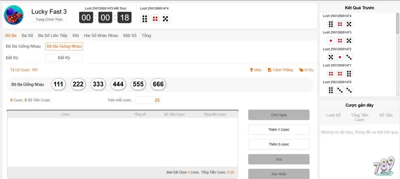 Hướng dẫn các bet thủ cách chơi Fast 3 789club